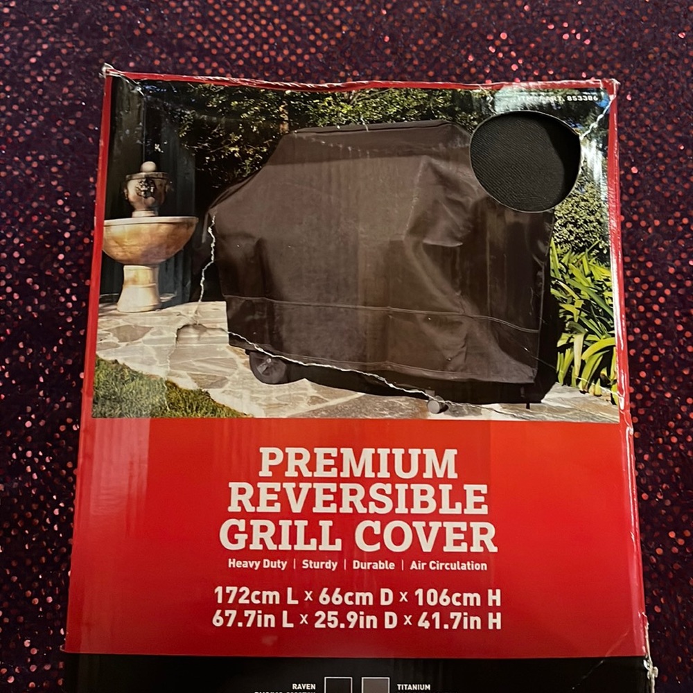Premium Heavy Duty Polyester Reversible Grey To Black Grill NIB